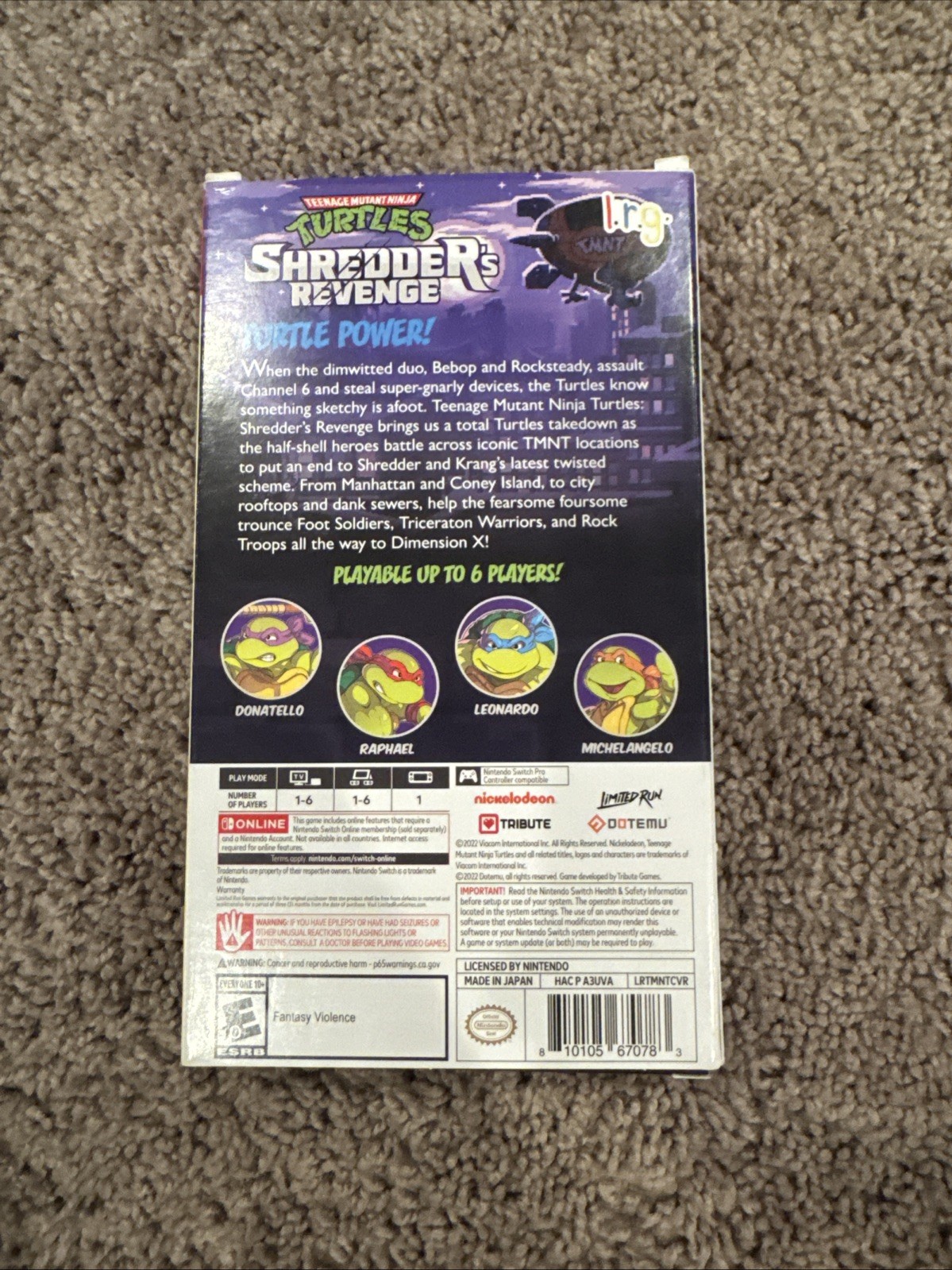 TMNT Shredder’s Revenge LRG VHS Edition — No Game — Read Details