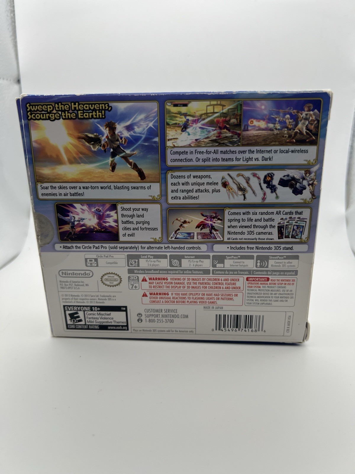 Kid Icarus: Uprising (Nintendo 3DS, 2012) Big Box -CIB Complete + Stand