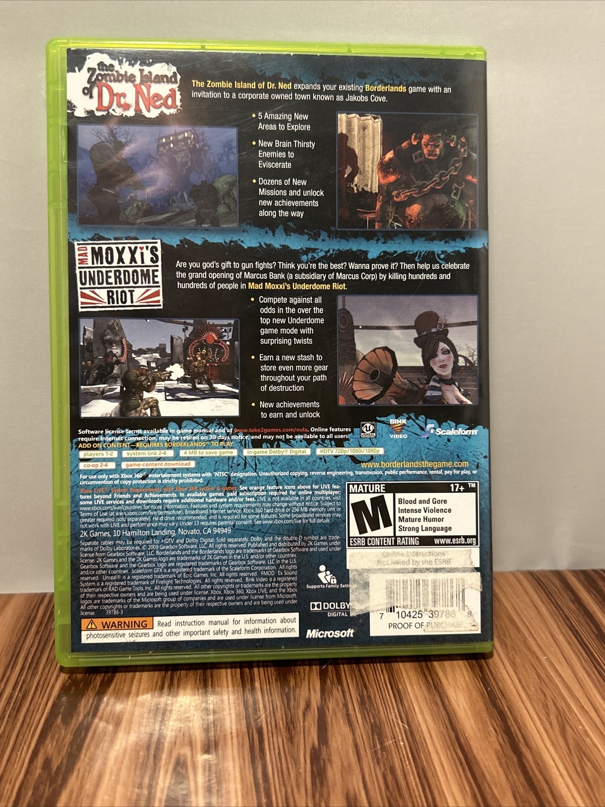 Borderlands Double Game Add-On Pack Xbox 360 Zombie Island Dr. Ned Moxxi’s Riot
