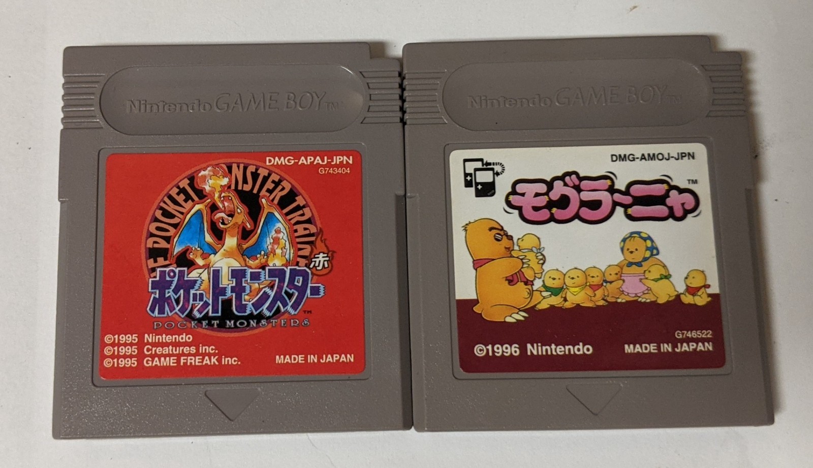 Nintendo Game Boy Japanese Lot of 2 – Pokemon Red & Mogura Nya – EFcx13