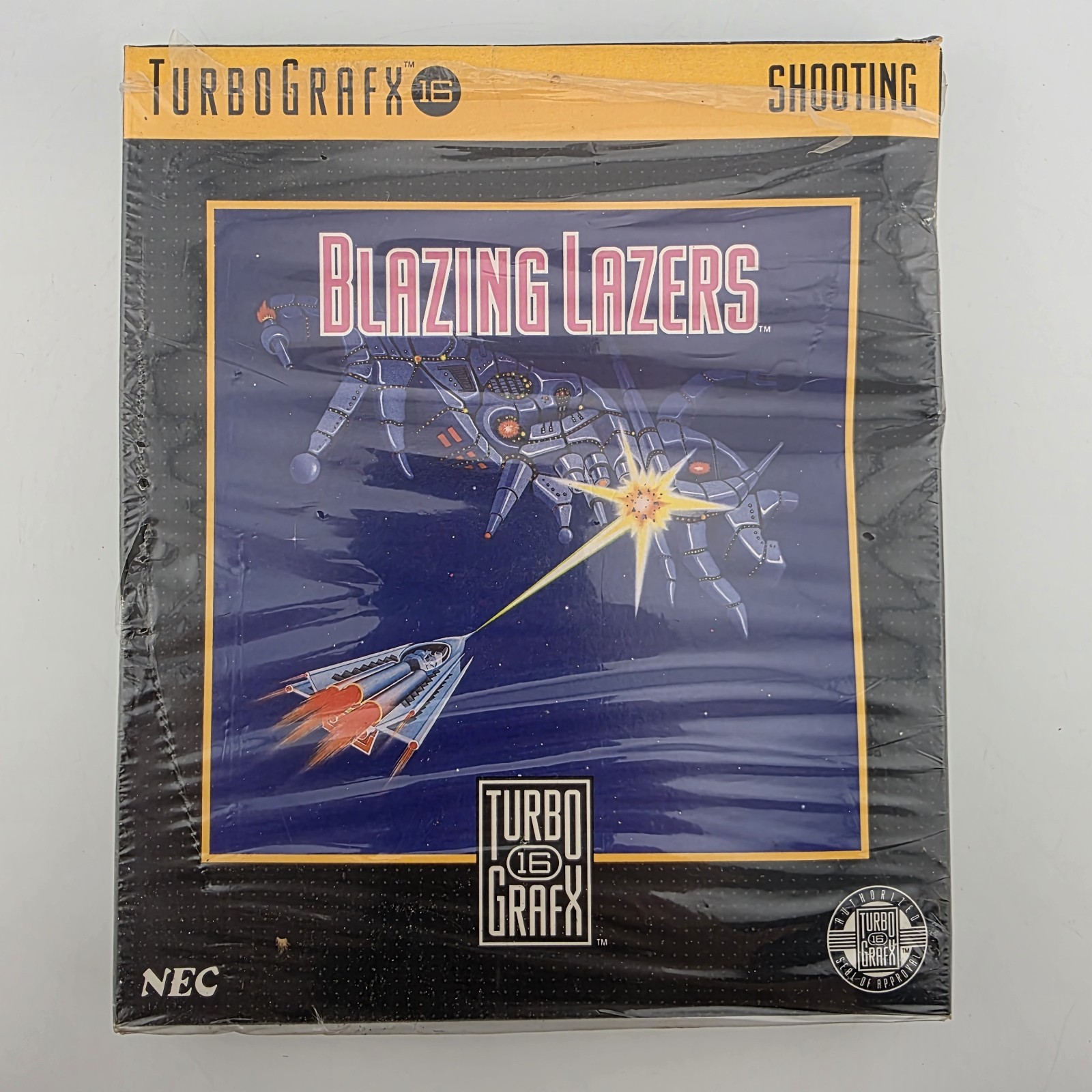 Blazing Lazers (TurboGrafx-16, 1989) – Box Only – Shrink Wrap – Rare