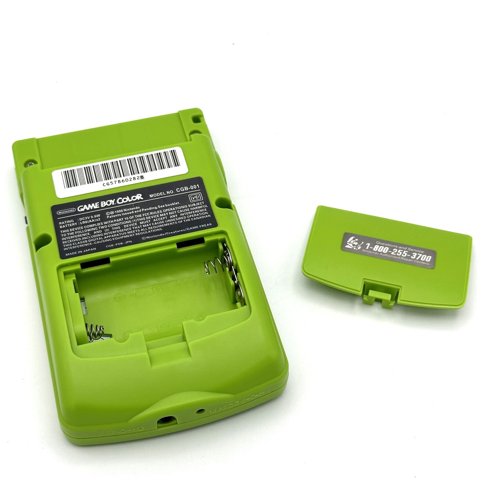 Nintendo Game Boy Color GBC Backlit IPS Mod Console System Lime Kiwi Green Shell