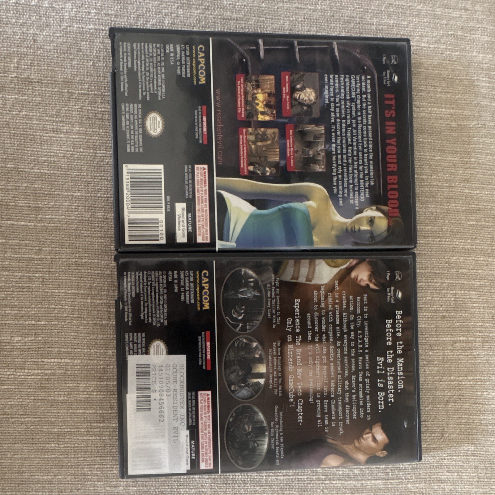 Resident Evil 3 Nemesis with manual and Resident Evil 0.