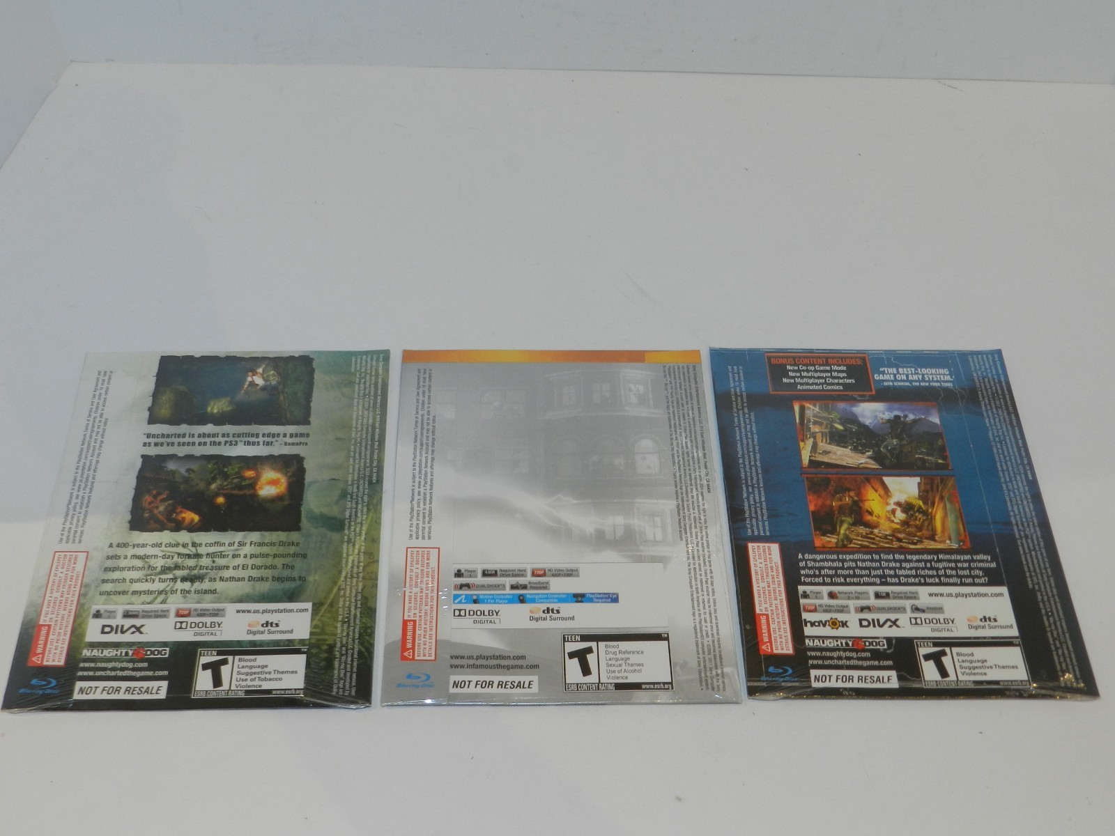 Lot of 3 Uncharted Pack PlayStation 3 PS3 Game Brand New Sealed Drake’s Thieves