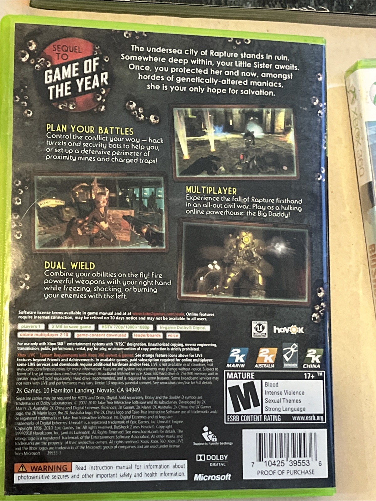 Bioshock 2 360 Game, Guide, and Factory Sealed Bioshock Infinite 360 Game-CIB