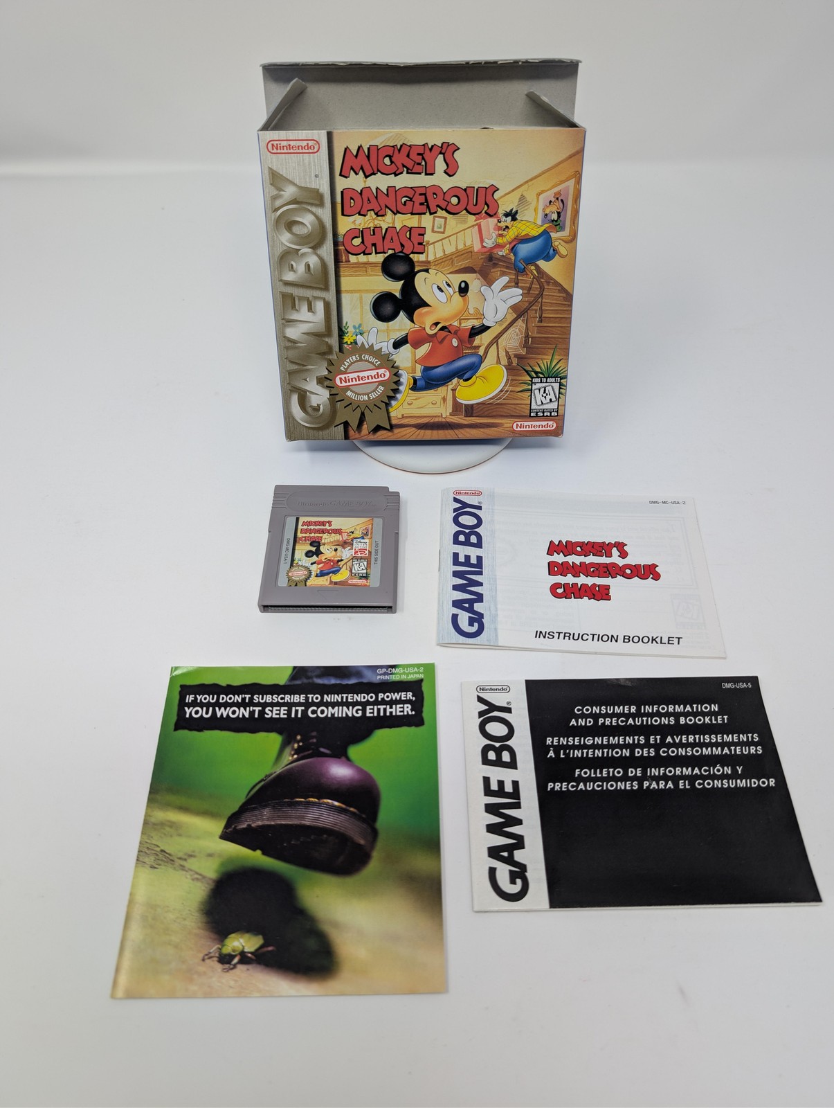 Mickey’s Dangerous Chase Nintendo Game Boy CIB Box Manual Inserts Tested Disney