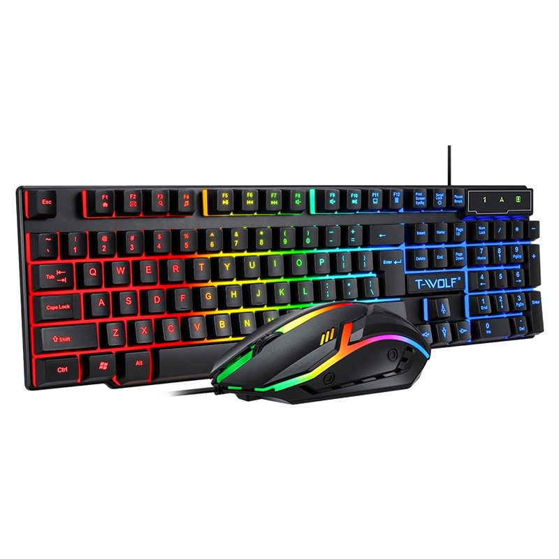Gaming Gamer Wired 3 Color LED Backlight Keyboard Mouse And Headphones Headset