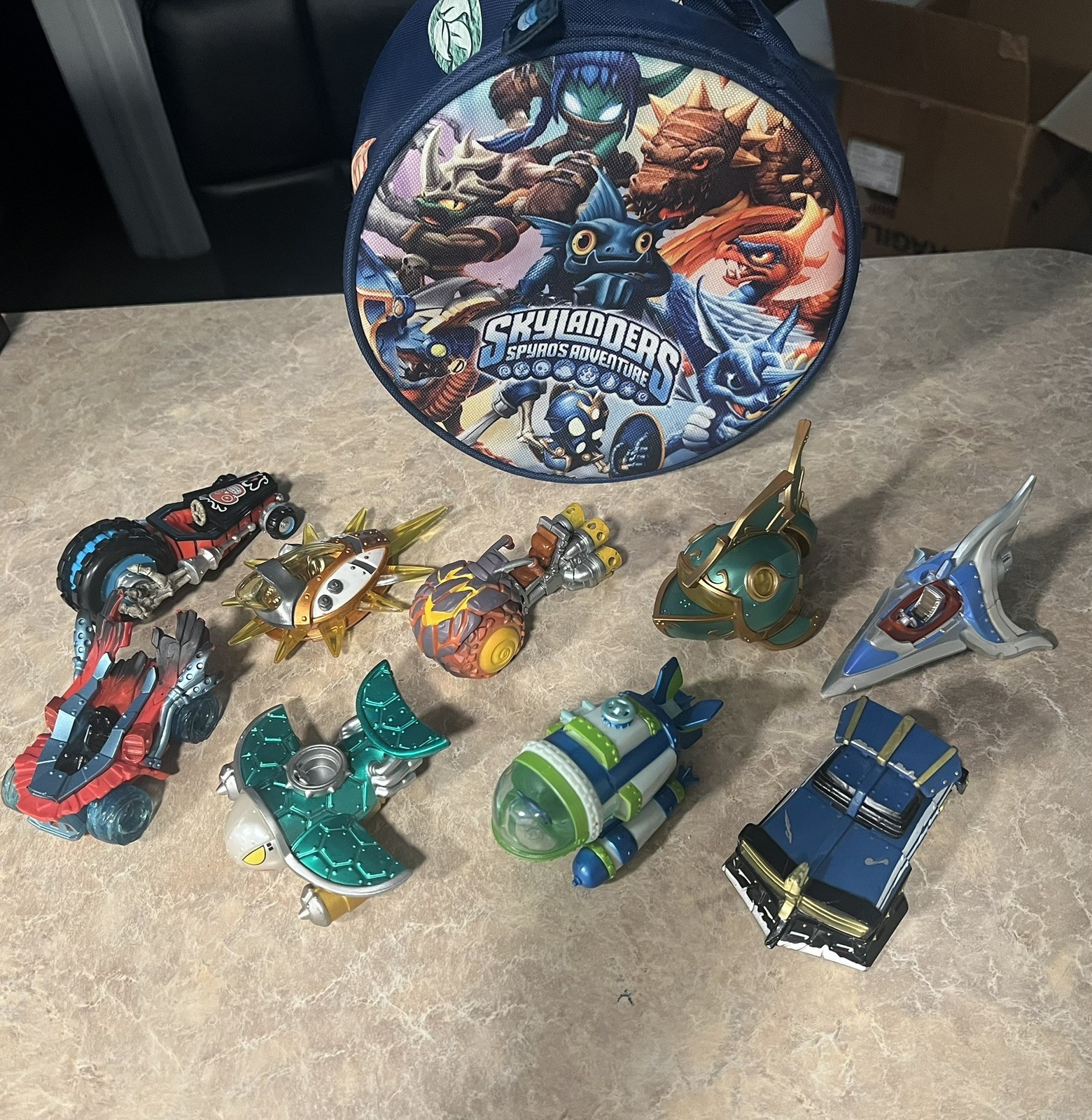 Skylanders SuperChargers Vehicle Lot – 9 Total Pieces (Includes tote bag)