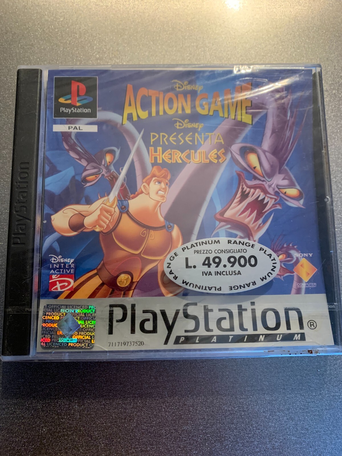 RARE Brand New Sealed Disney’s Action Game Hercules PS1 PAL Platinum Italy