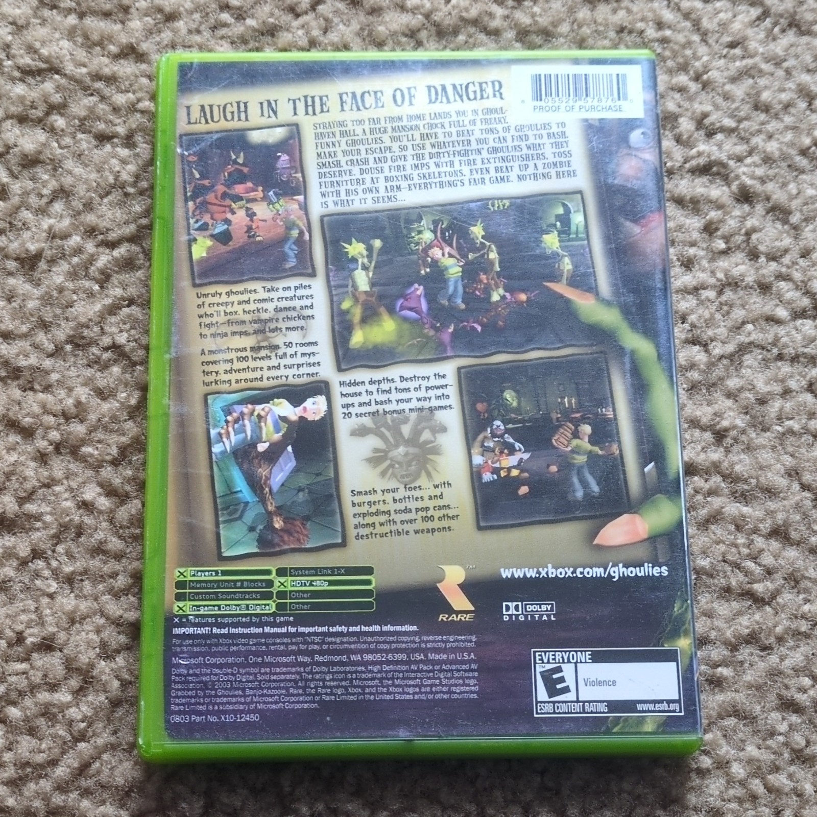 Microsoft Game Studios Grabbed by the Ghoulies Xbox 2003 E Manual