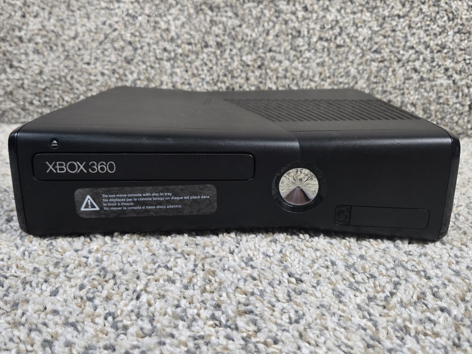 Microsoft Xbox 360 S 120 GB Black Console 1439 w/ Controller Cords & Game Tested