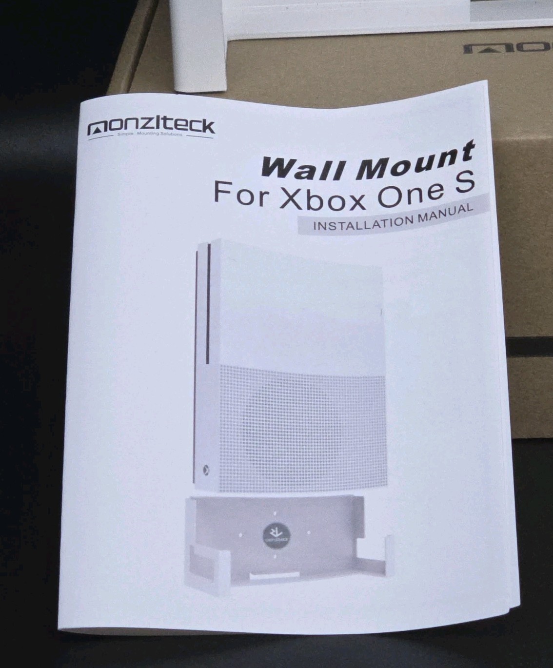 Wall Mount for Microsoft Xbox One S Console Hanger Mount WX-S White Monziteck