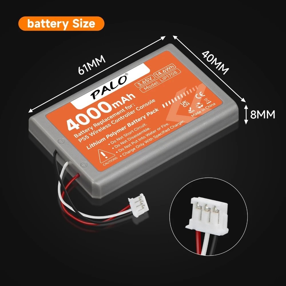 4000mAh PS5 DualSense Wireless Controller Replacement Battery