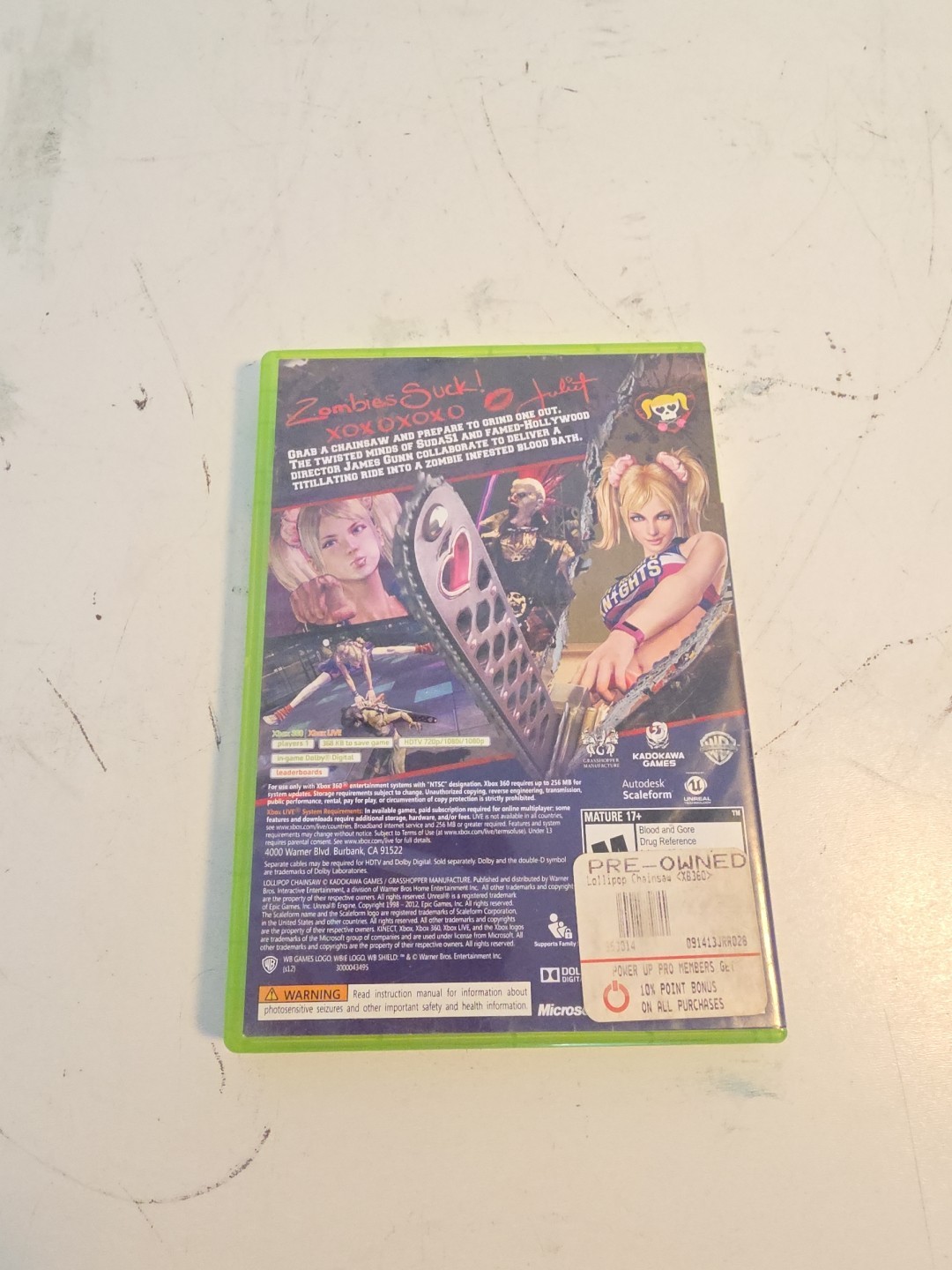 Lollipop Chainsaw (Microsoft Xbox 360, 2012) CIB – Near Mint Disc