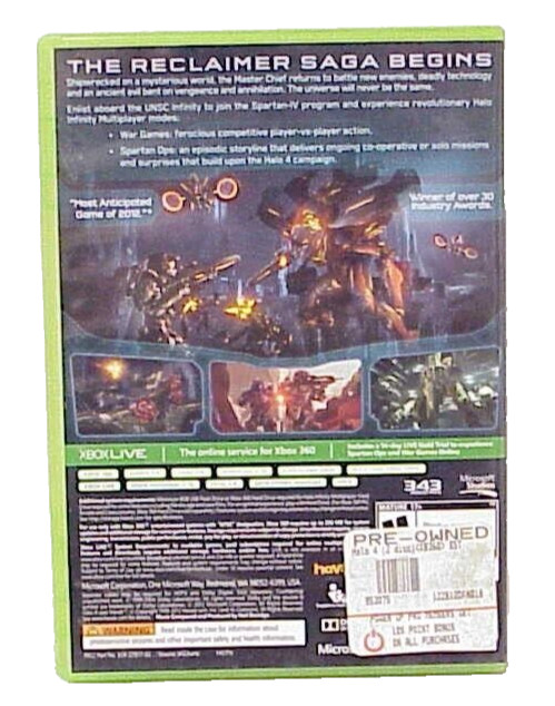 HALO 4 MICROSOFT XBOX 360 VIDEO GAME 2 DISC SET HND 00040 NTSC