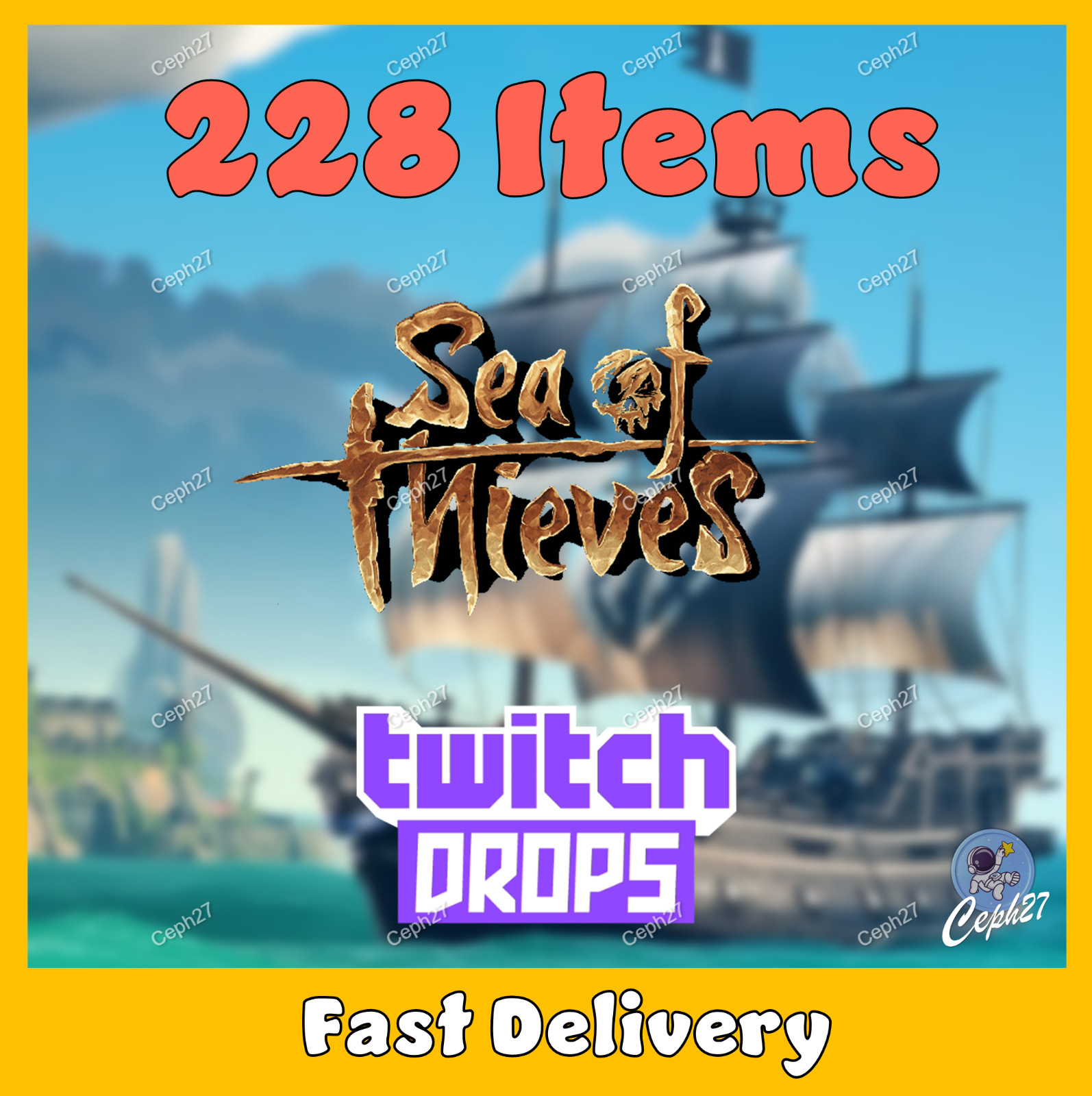 Sea of Thieves Twitch Drops – 10x OBSIDIAN/EWR/GP/TH/RSD.. 900k Gold – 228 Items