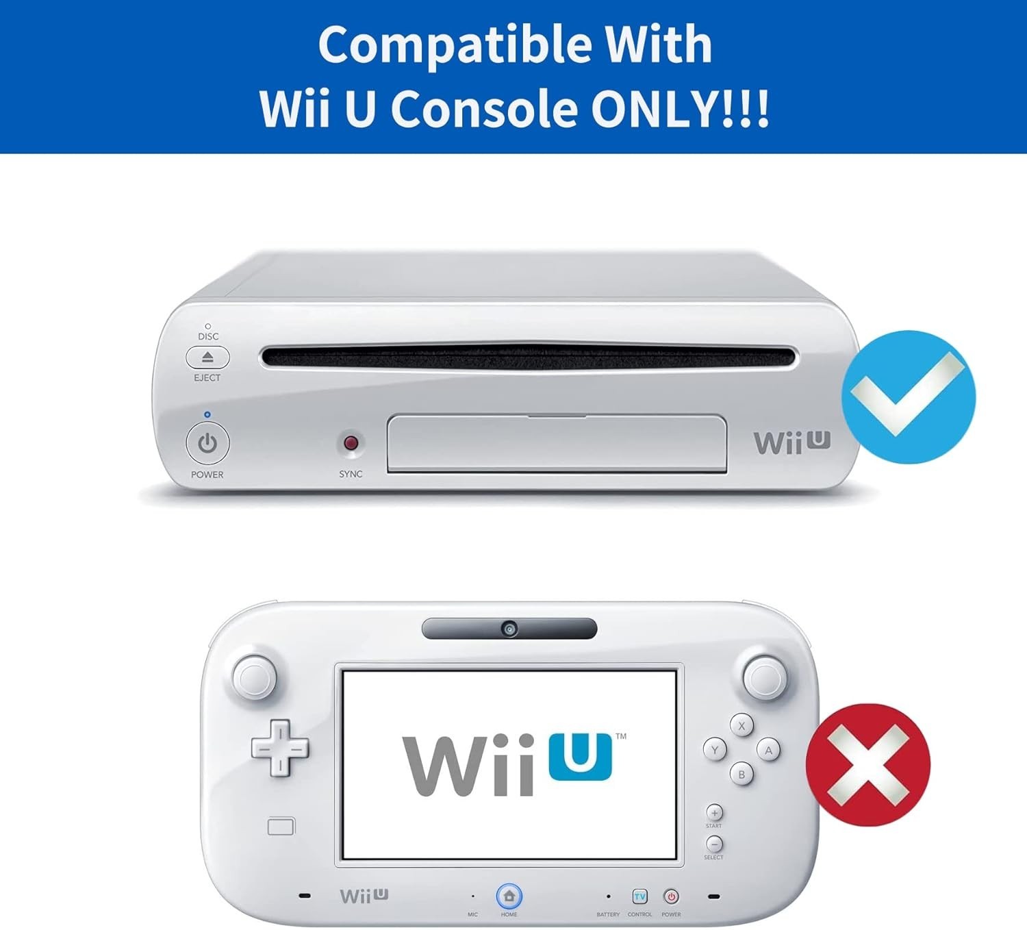 Wii U Console AC Adapter Charger Replacement Power Supply Cord for WUP-002 Model