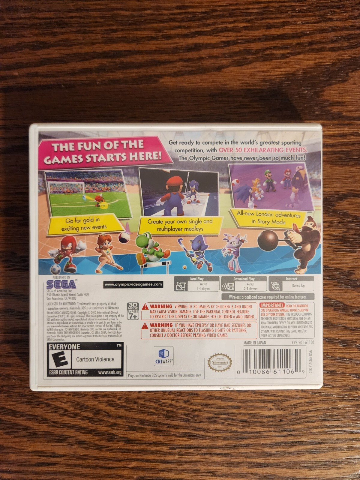 Mario & Sonic at the London 2012 Olympics (Nintendo 3DS, 2012) Tested & Works!