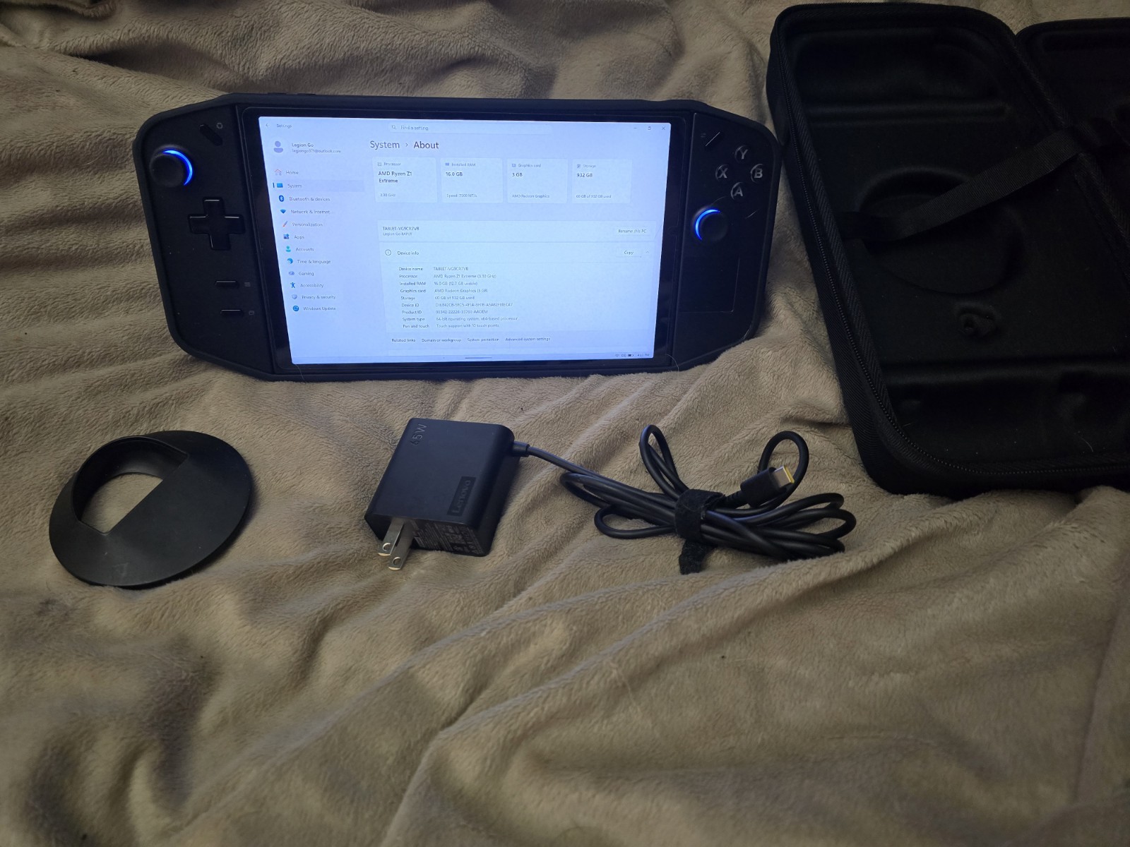 Lenovo Legion Go 1TB Handheld Gaming PC, Detachable Controllers, Case, Charger