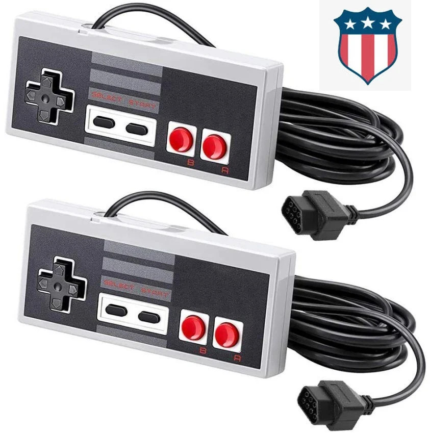 8-Bit Retro Controller 2-Pack, Compatible with Nintendo NES & Famicom FC