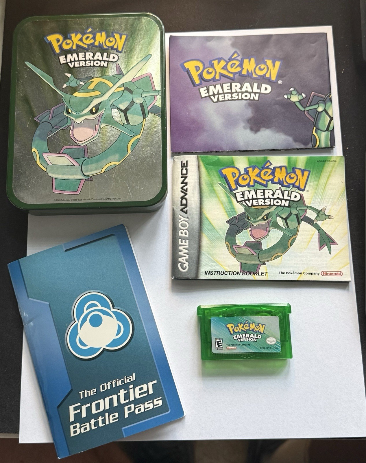 Pokémon Emerald Authentic w/PreOrder Tin, Tested Working, New Battery, Manual