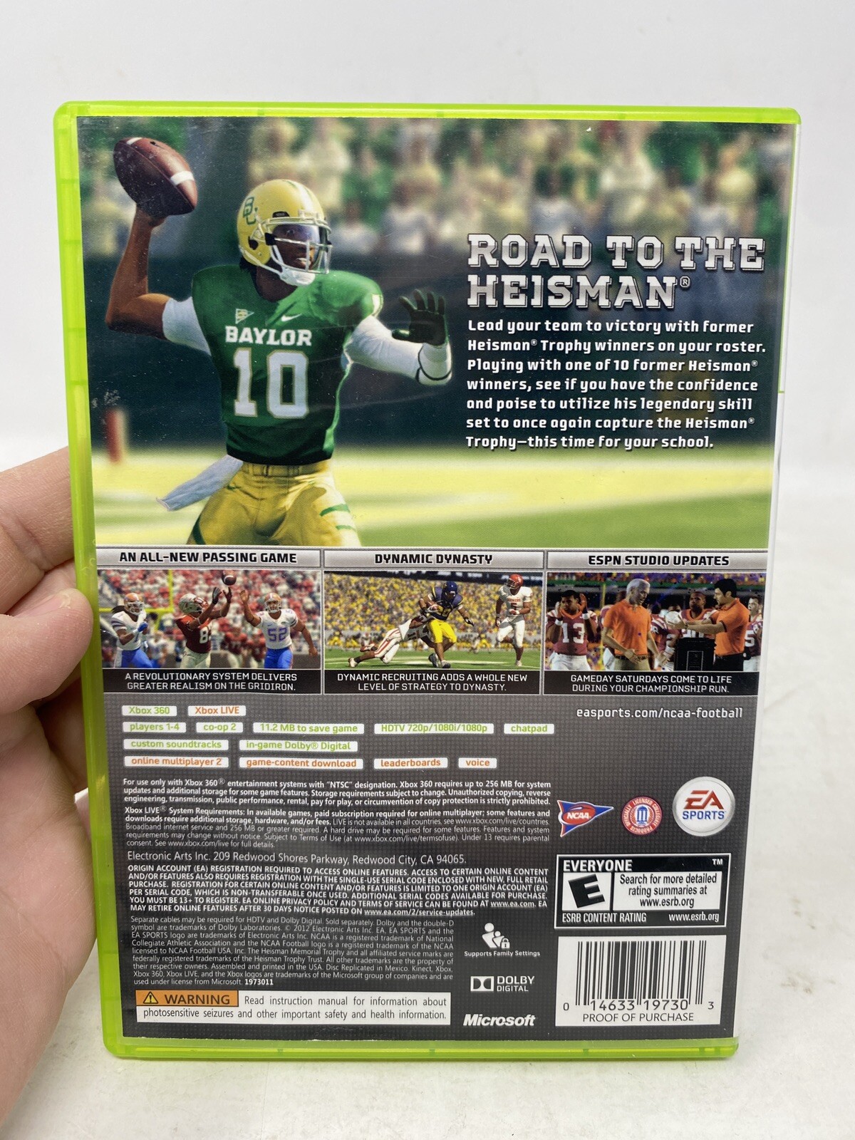 NCAA Football 13 (Microsoft Xbox 360, 2012) Tested Ships Fast College