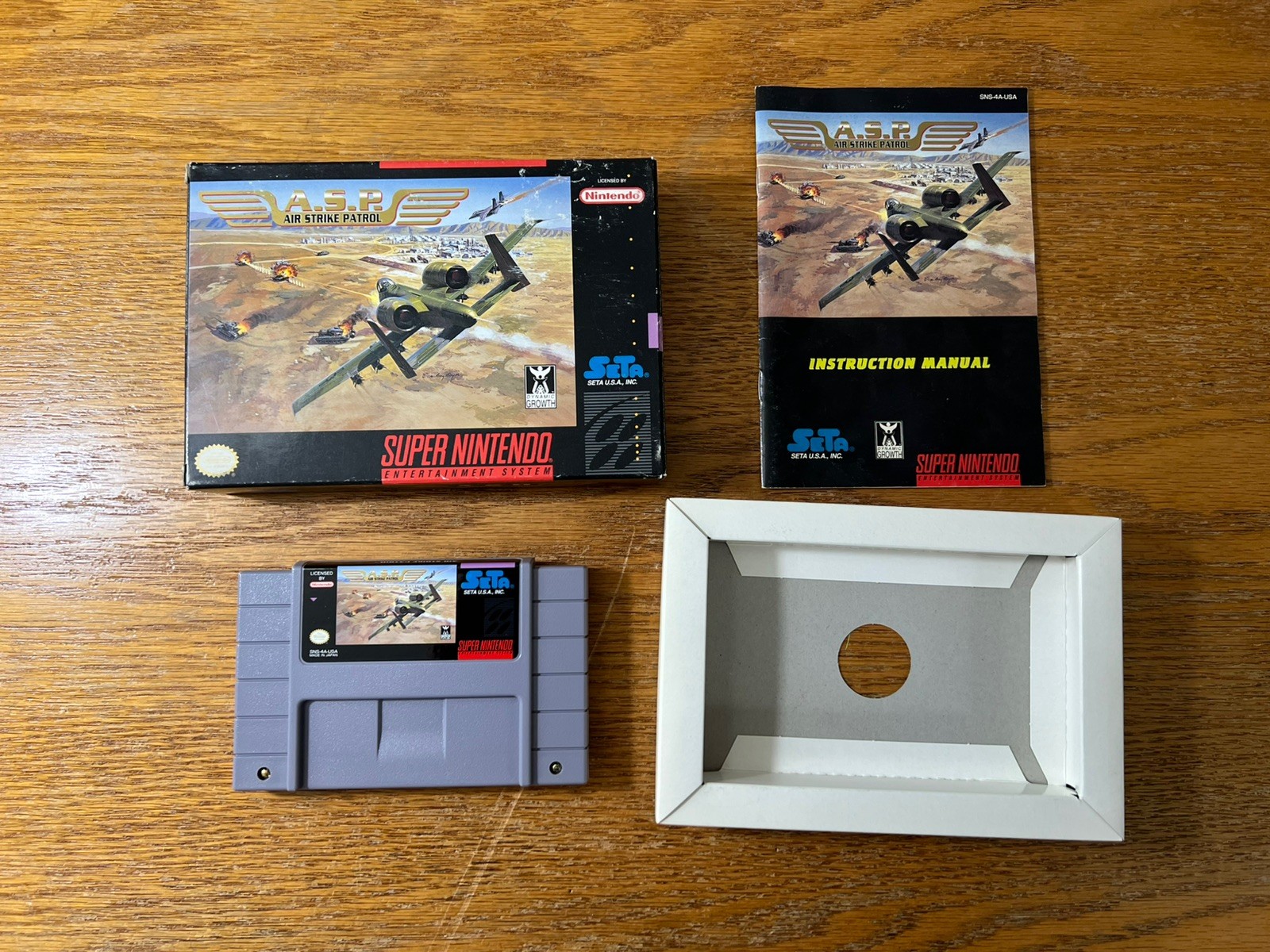 Air Strike Patrol A.S.P Super Nintendo Game Complete in Box W/ Manual CIB SNES