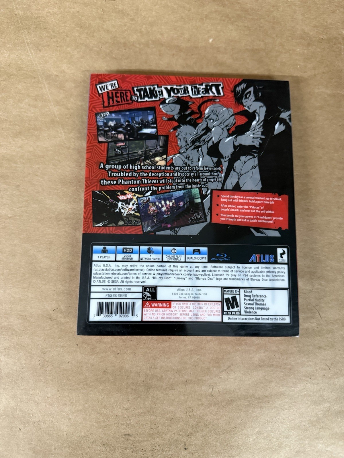 Persona 5 (Steelbook Edition) PS4 Game