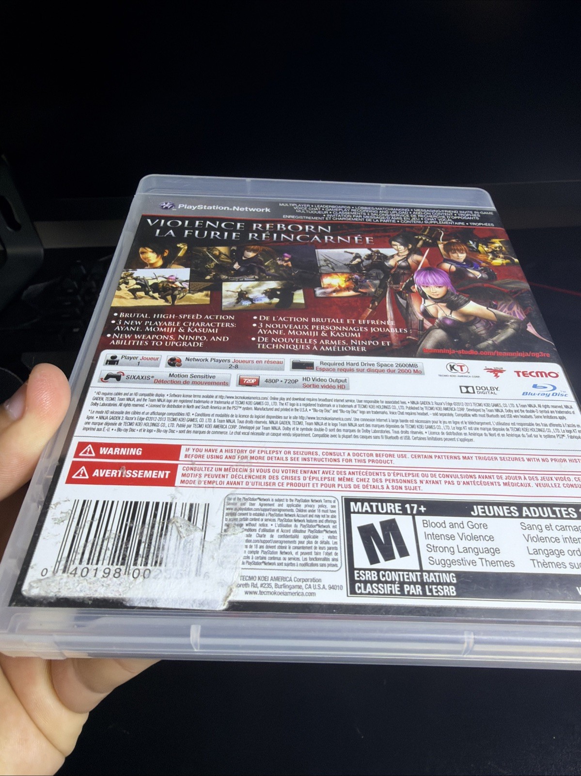 Ninja Gaiden 3: Razor’s Edge (Sony PlayStation 3) CIB Tested & Working