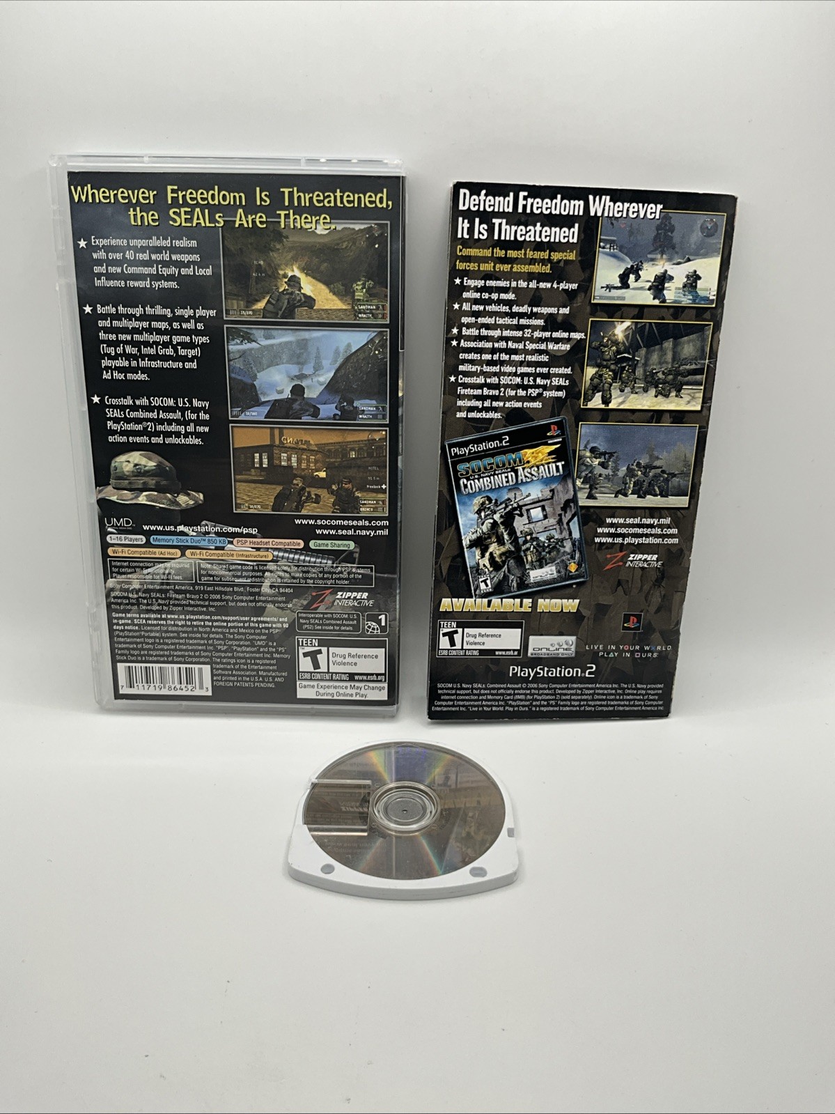 PlayStation PSP SOCOM U.S. Navy Seals Fireteam Bravo 2 Complete in Box