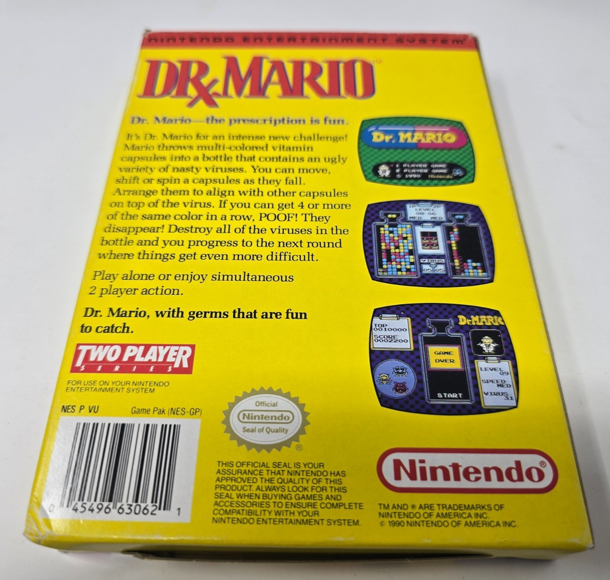 Dr. Mario (Nintendo NES, 1990) With Box Tested