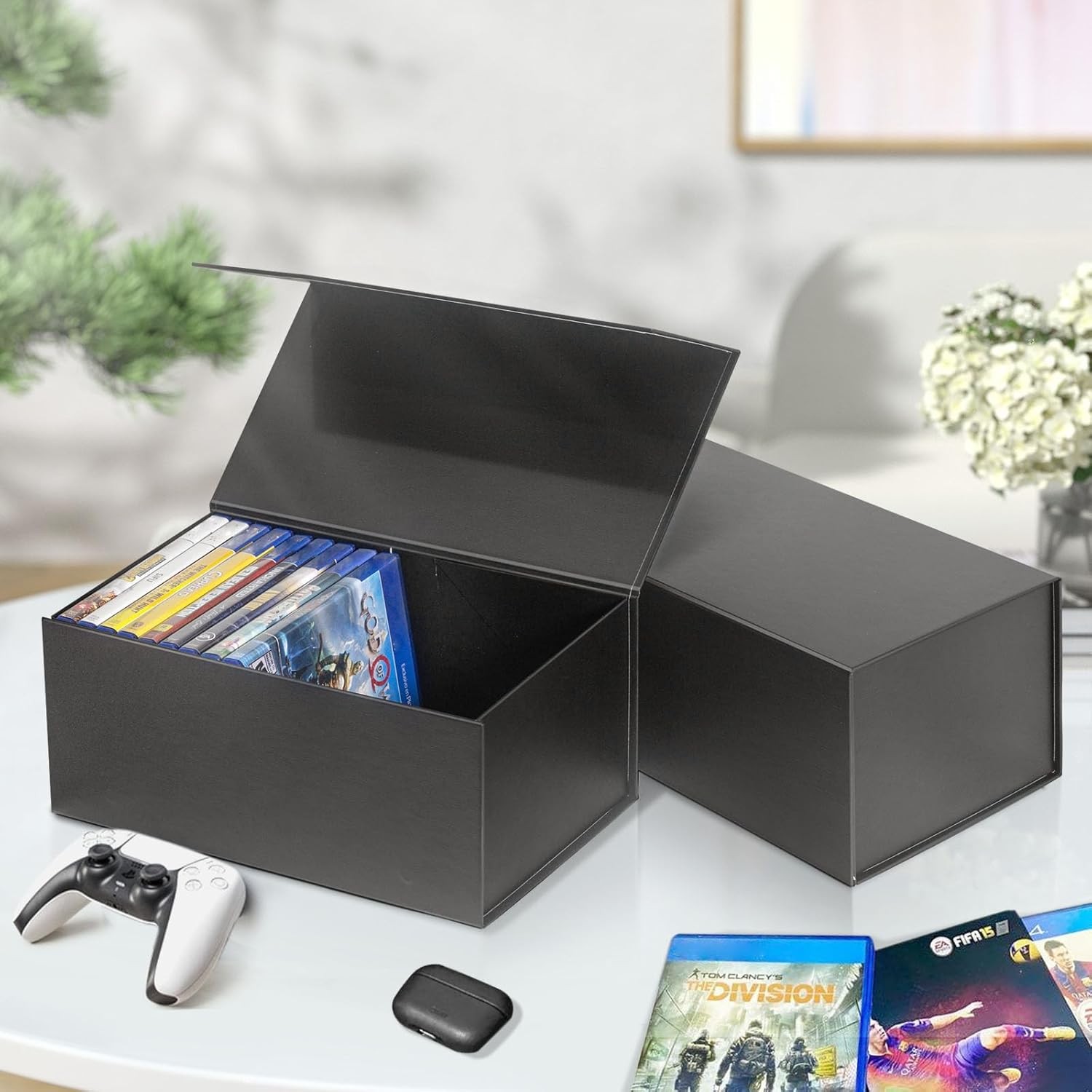 Video Game Storage Box Magnetic Case Holds 20 Blu-Ray Games – 1 Pack