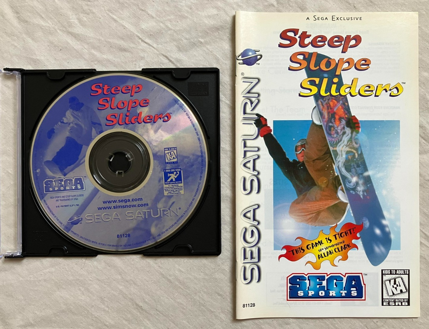 Steep Slope Sliders (Sega Saturn, 1997) Disc & Manual Tested NTSC Snowboarding
