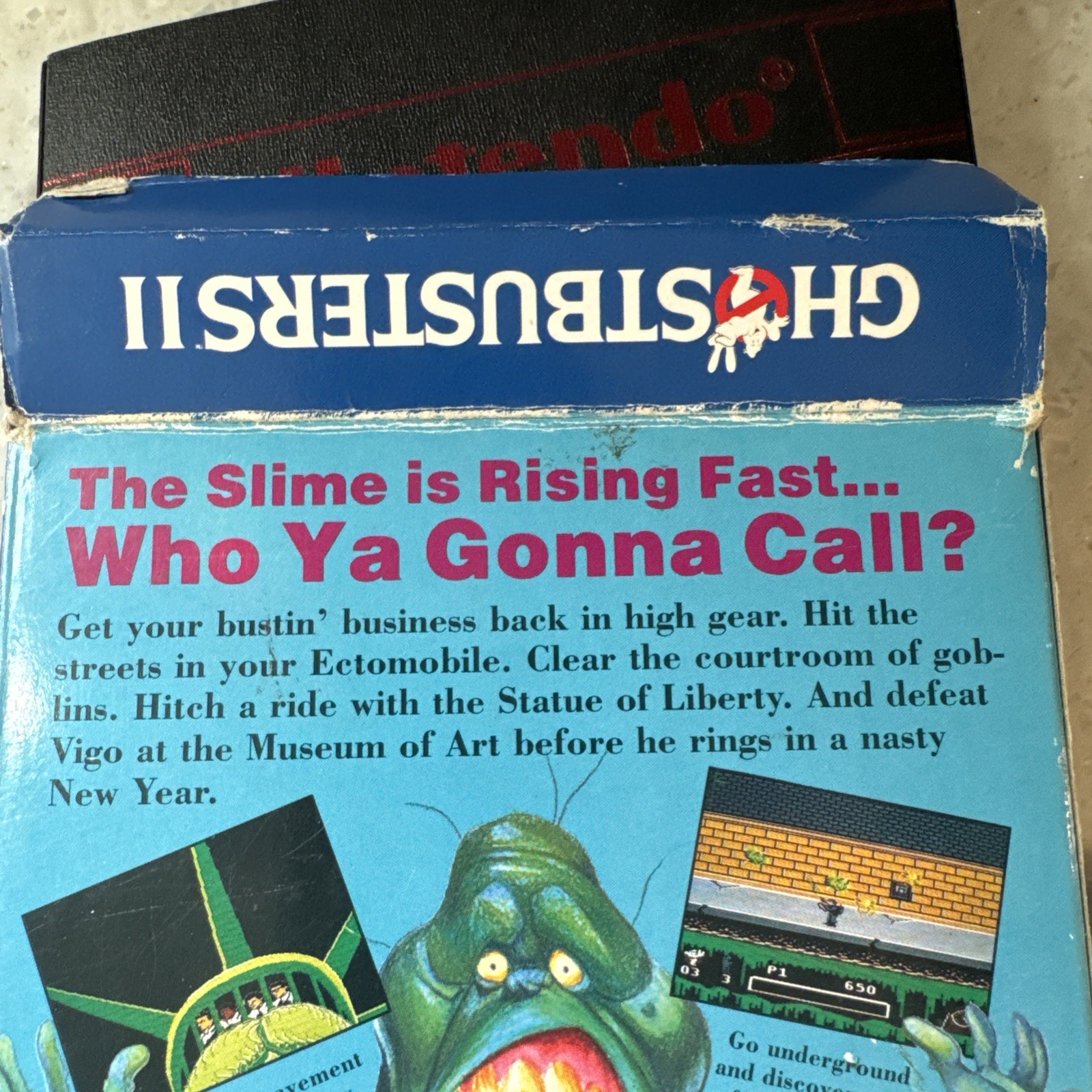1990 Activision Nintendo Ghostbusters II 2 Works w/ Case & Manual Fast Ship