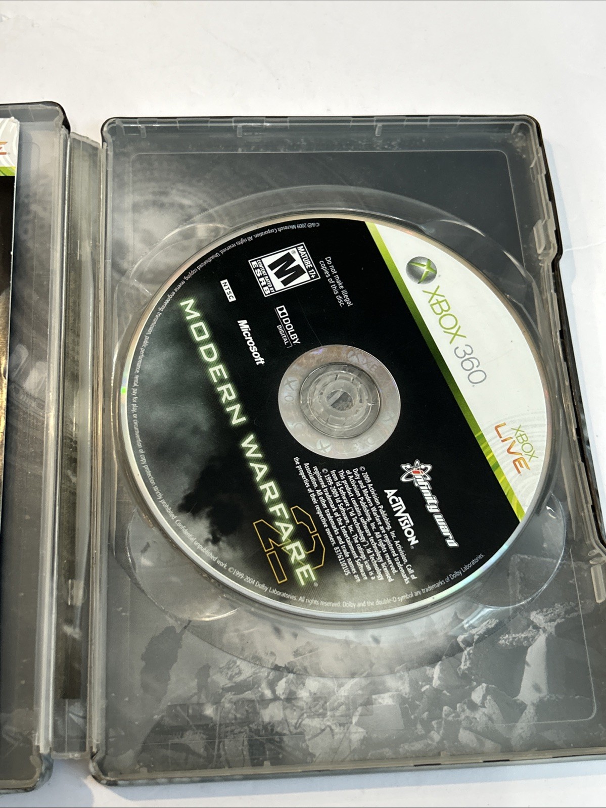 Modern Warfare 2 Steelbook Xbox 360 In Metal /Tin Collector Case W/Manual