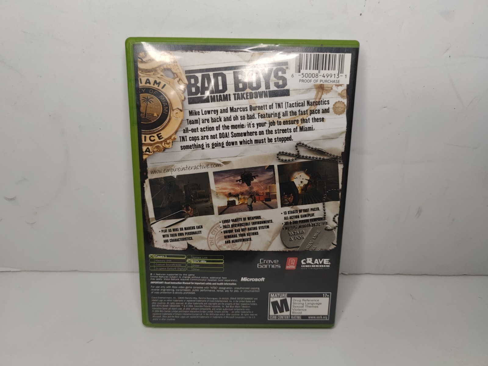 Bad Boys: Miami Takedown Game (Microsoft Xbox, 2004) Complete CIB – Black Label