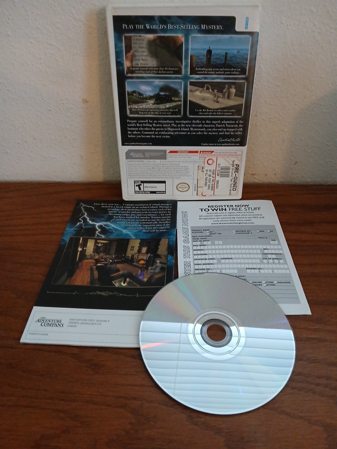 Agatha Christie: And Then There Were None (Nintendo Wii, 2008) CIB