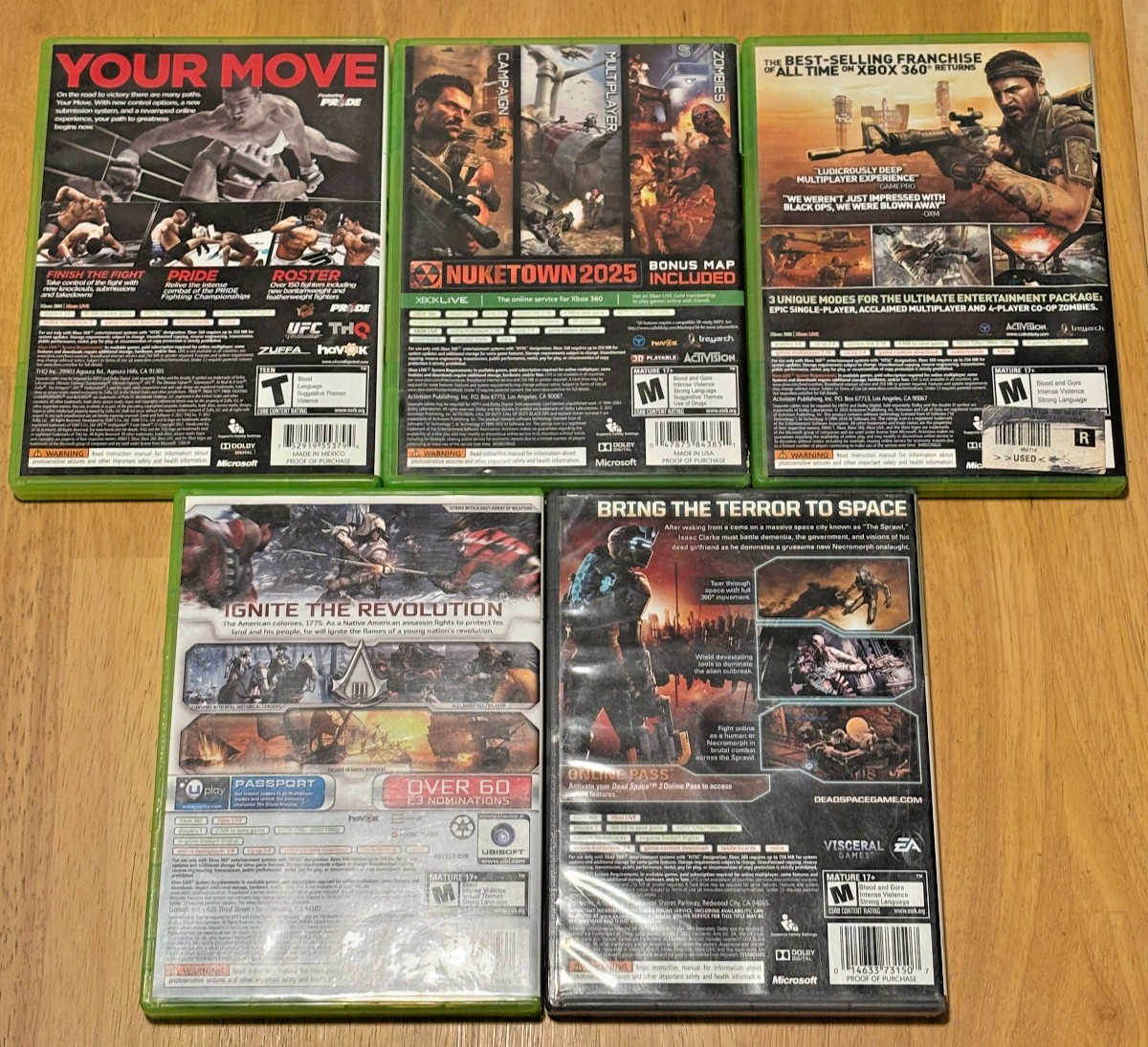 Xbox 360 Mixed Action & Sports Game Lot (5 Titles Total) – Pre-Owned