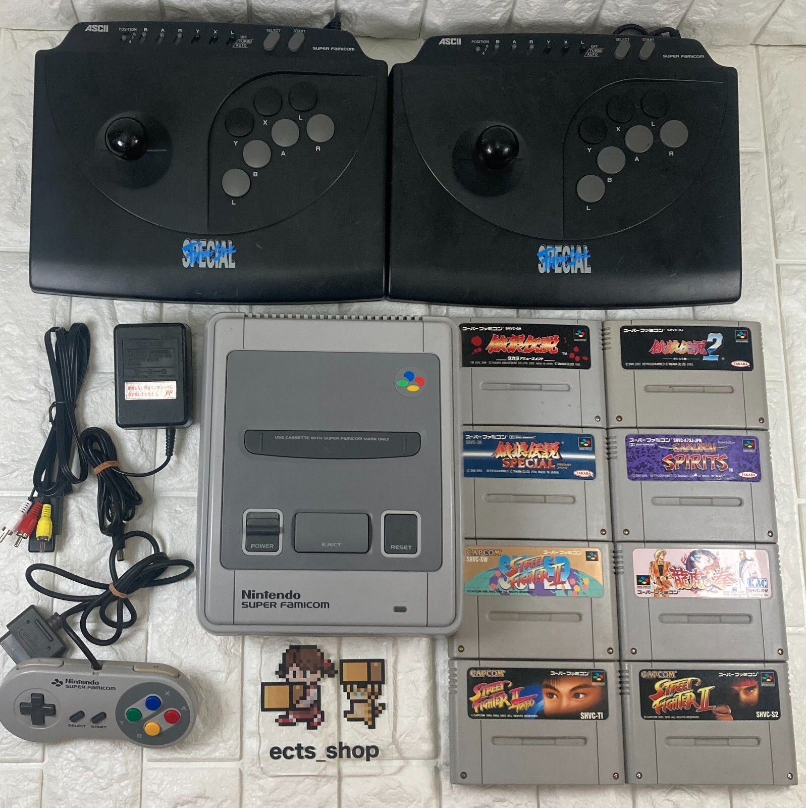Nintendo Super Famicom console arcade controller game Lot 8 street fighter 2