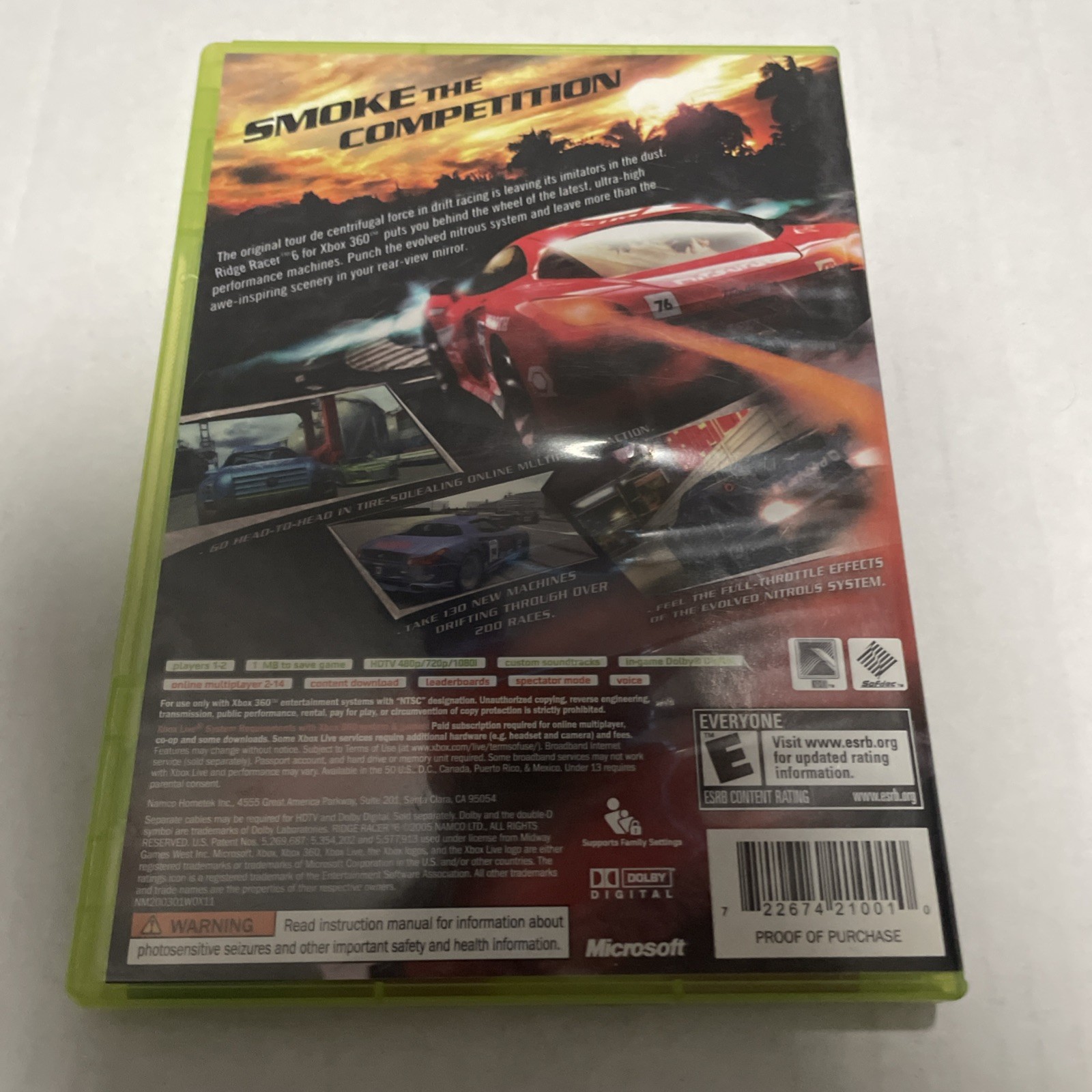 Ridge Racer 6 – Microsoft Xbox 360 – Complete w/ Manual –
