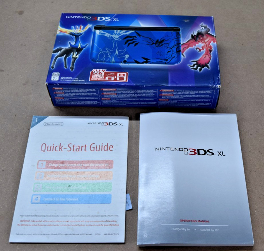 Nintendo 3ds XL Pokémon Blue edition w booklets Manuals BOX ONLY #2101