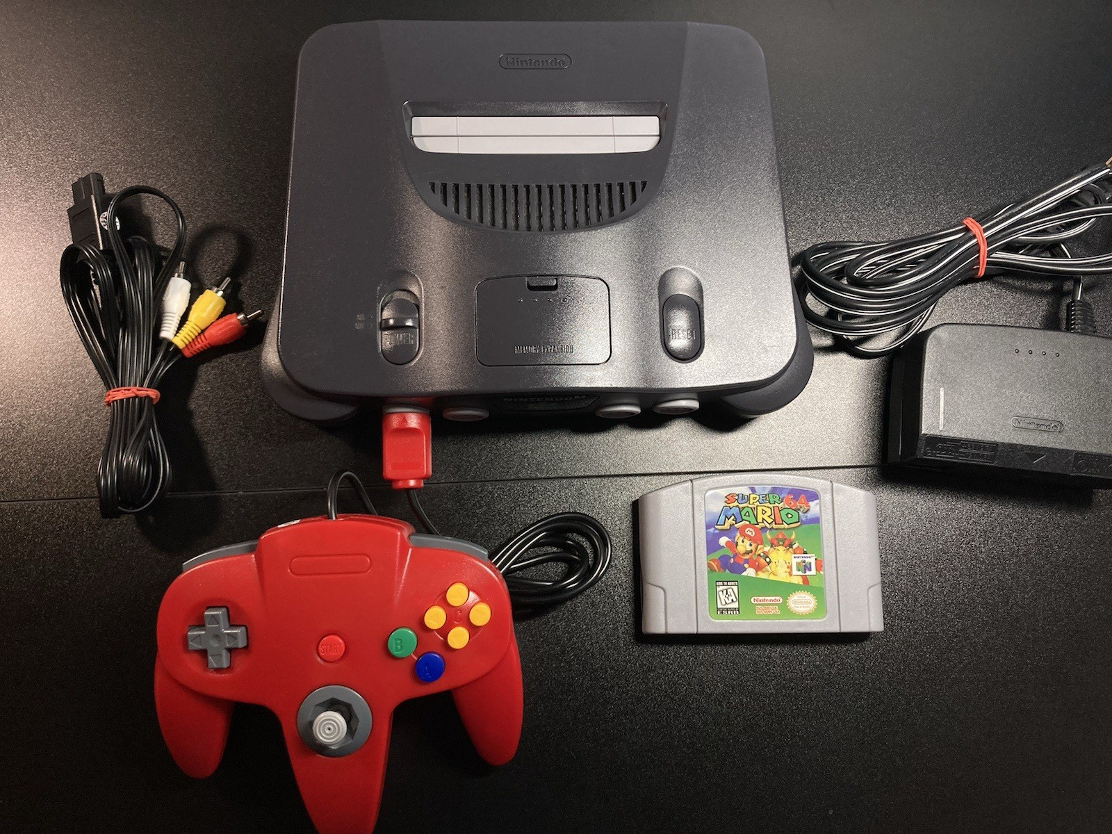 Nintendo 64 N64 Console + Super Mario 64+Controller+Cords