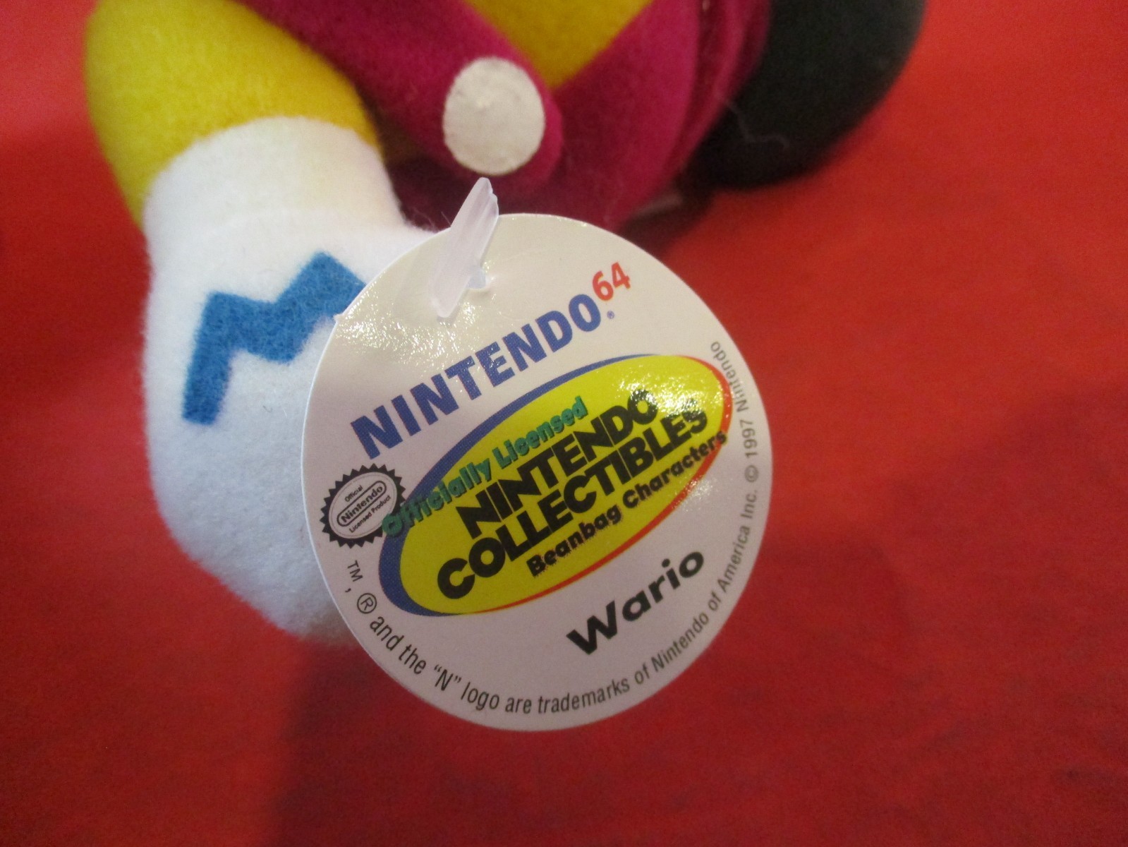 Wario Nintendo 64 N64 Plush Stuffed Animal Beanbag Figure BD&A w/Tags!