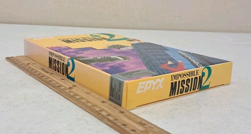 No Disk! Epyx Impossible Mission 2 Box-Manual-Command Card-1988 Commodore Amiga