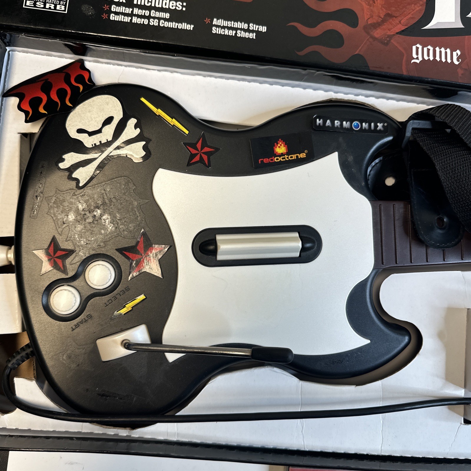 PS2 Guitar Hero Red Octane SG Gibson Wired Controller + Box – Hero 1 2 3
