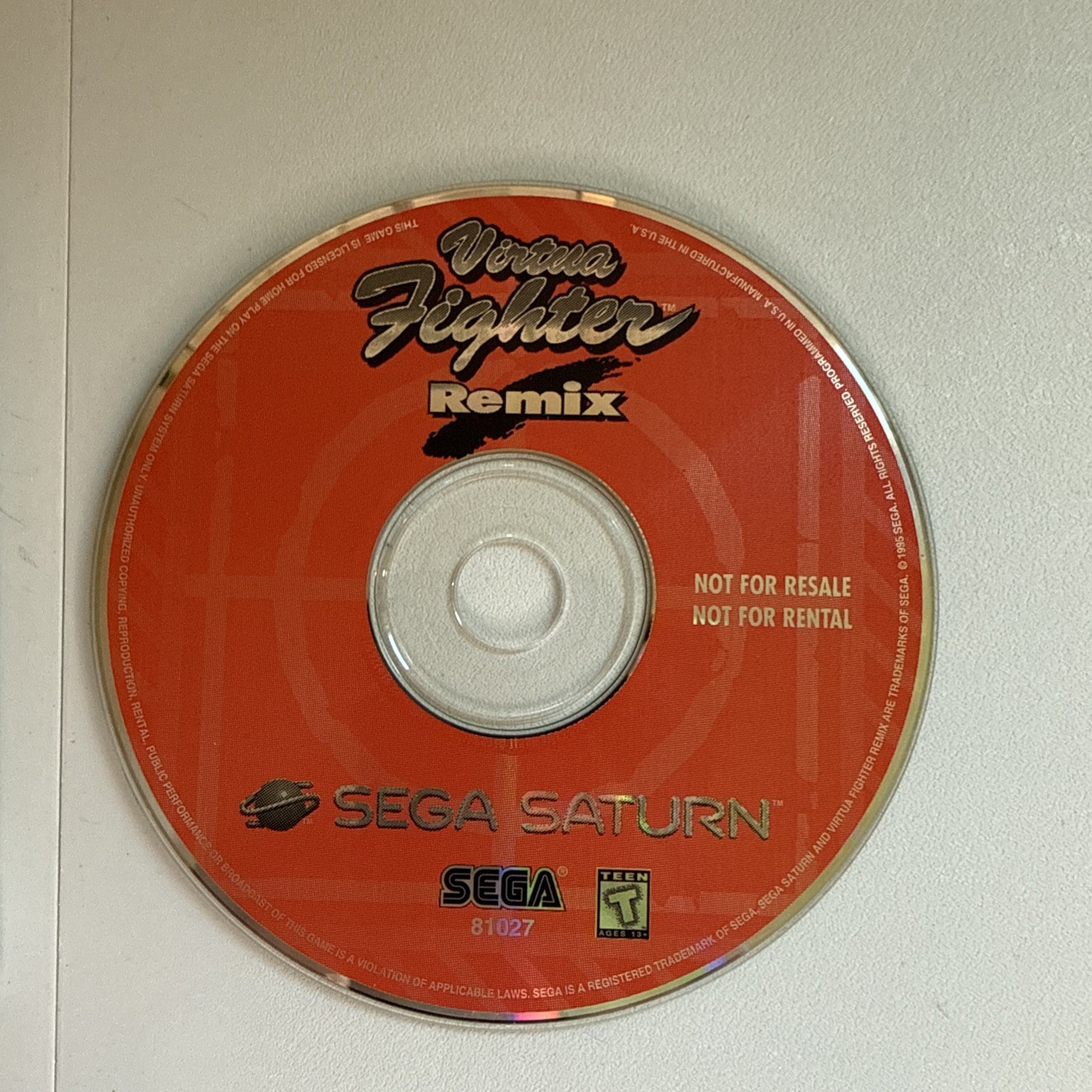 Virtua Fighter Remix (Sega Saturn, 1995) Promotional Copy Not For Resale Sleeve