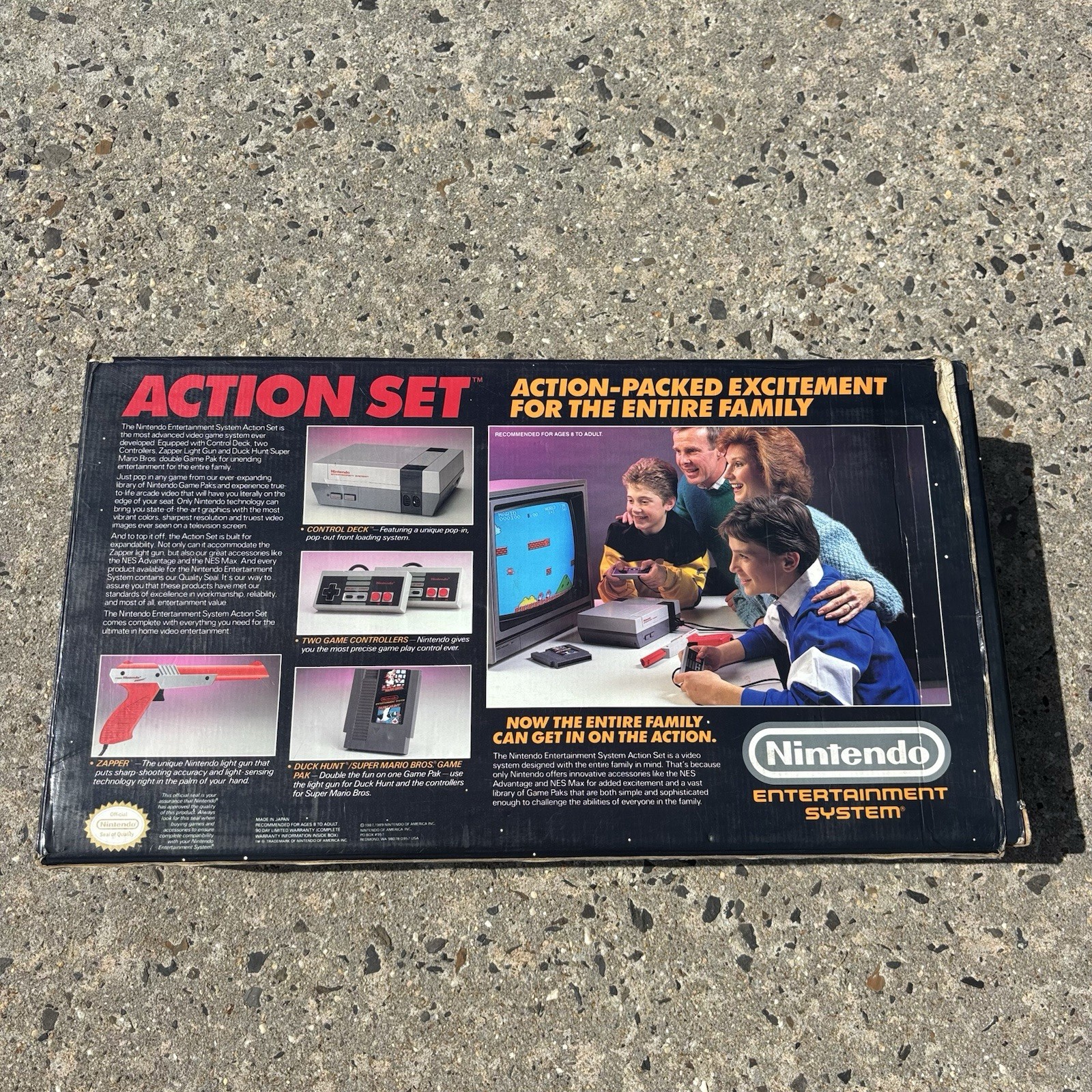 Original Nintendo NES Action Set Console BOX ONLY w/ Styrofoam