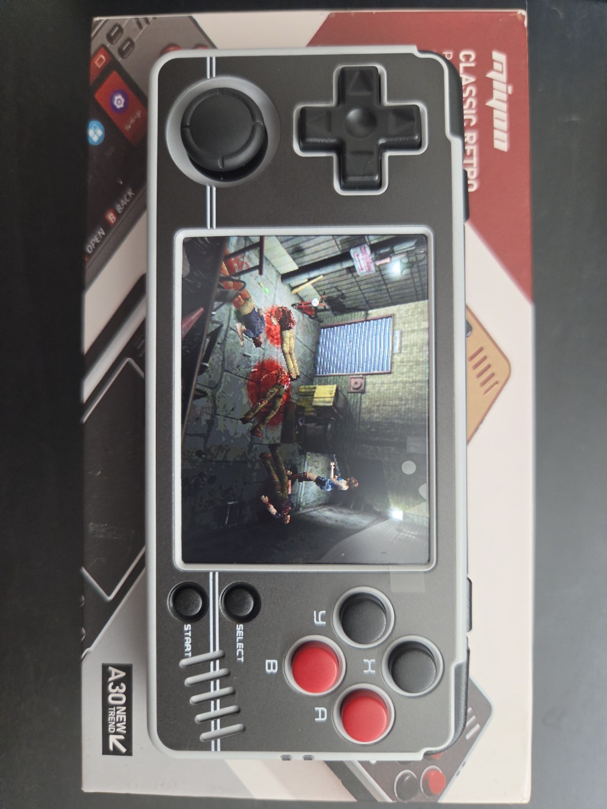 Miyoo A30 Retro Handheld Game Console,Portable Game Emulator – Grey & White