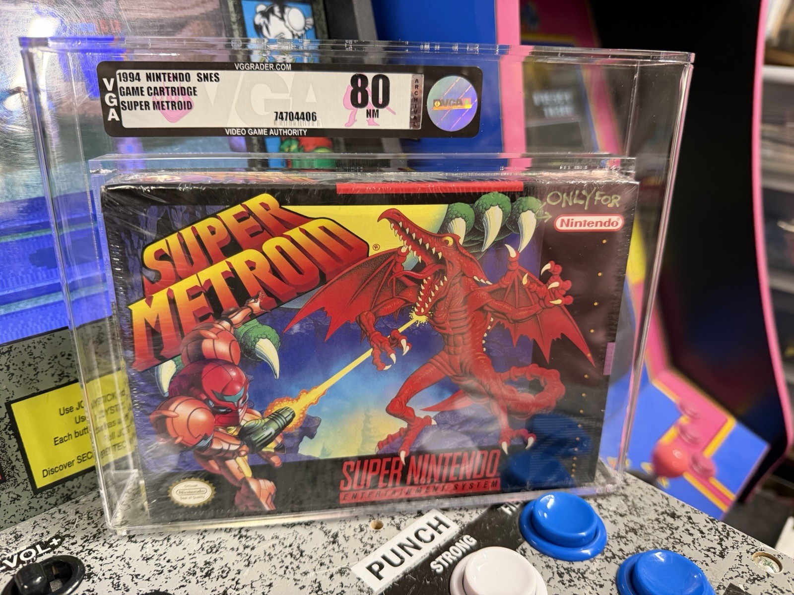 1994 SNES Super Metroid Phantoon Screenshot Early Production VGA 80 NM Sealed