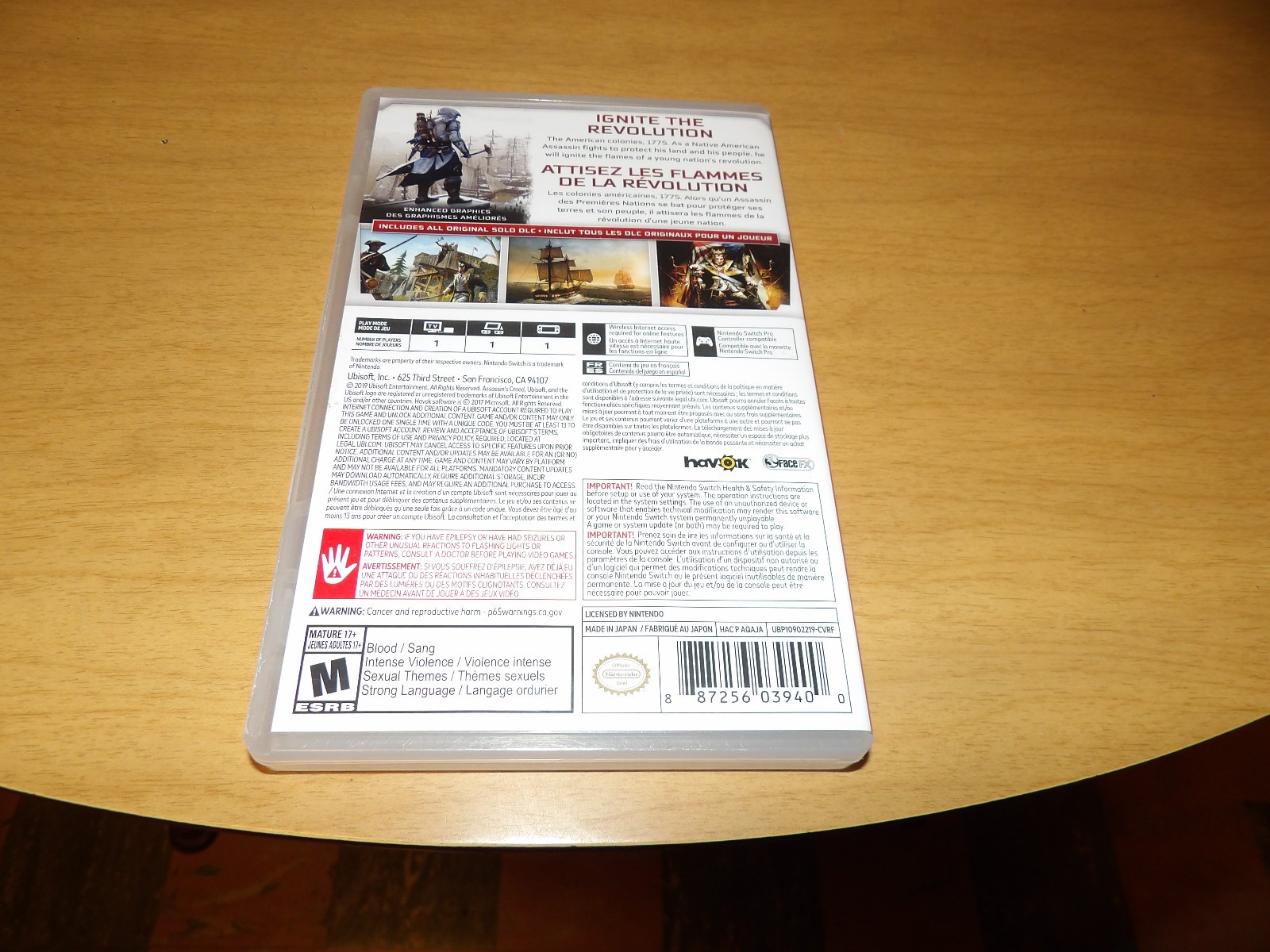 Assassin’s Creed III 3 Remastered (Nintendo Switch, 2019) ~ TESTED & WORKS!!